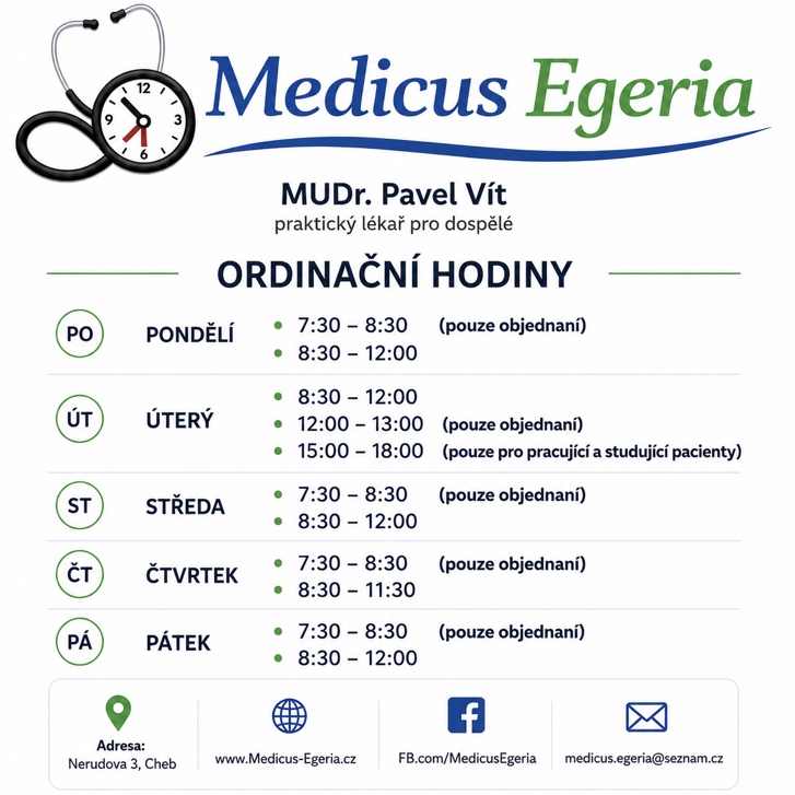ordinační hodiny Medicus Egeria